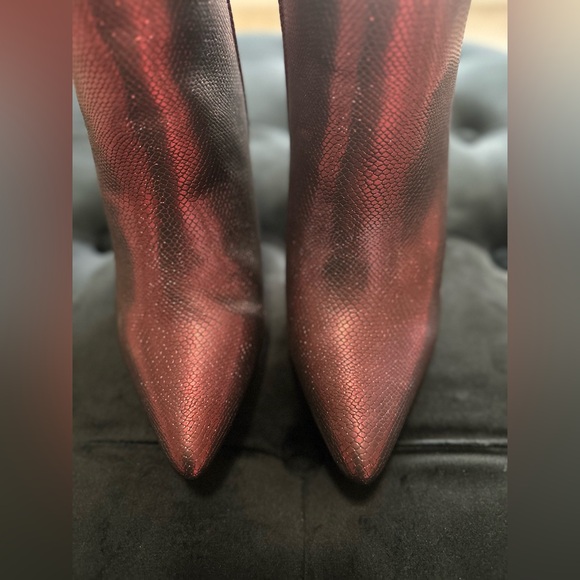 Dark Red Metallic Ankle Boots - Size 9 - Never Worn - Picture 12 of 15